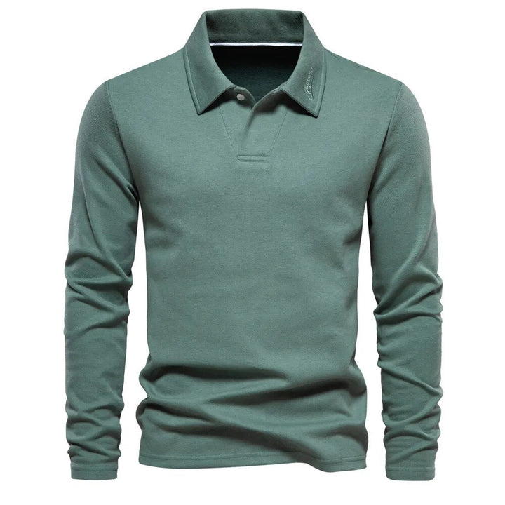Noah | Men's Long-Sleeve Polo Shirt-Metro Lane Plaza