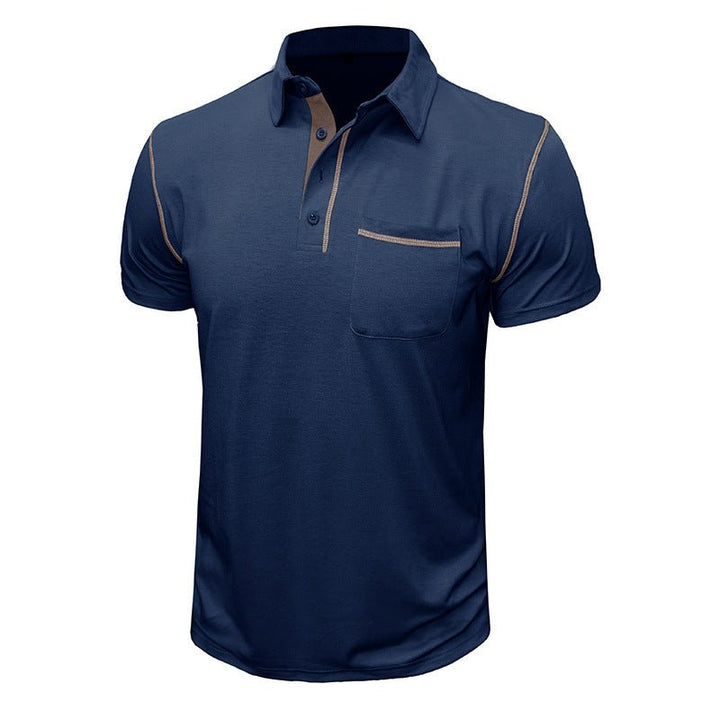 Norbert | Men's Polo Shirt with Contrasting Details and Chest Pocket-Metro Lane Plaza