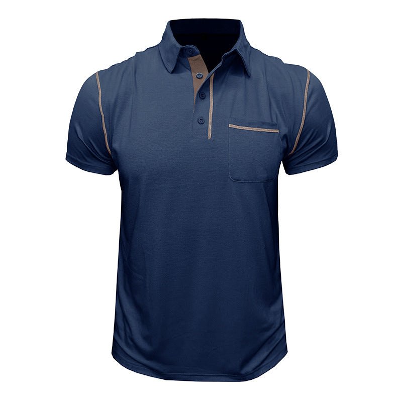 Norbert | Men's Polo Shirt with Contrasting Details and Chest Pocket-Metro Lane Plaza