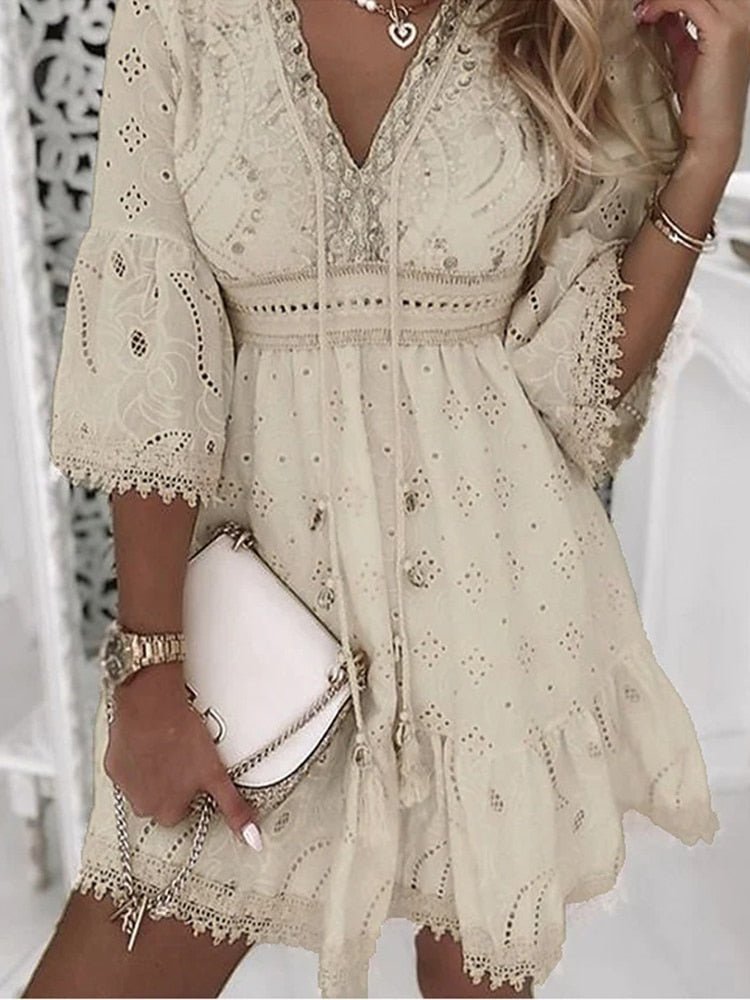 Rahel | Women's Boho Mini Dress-Metro Lane Plaza