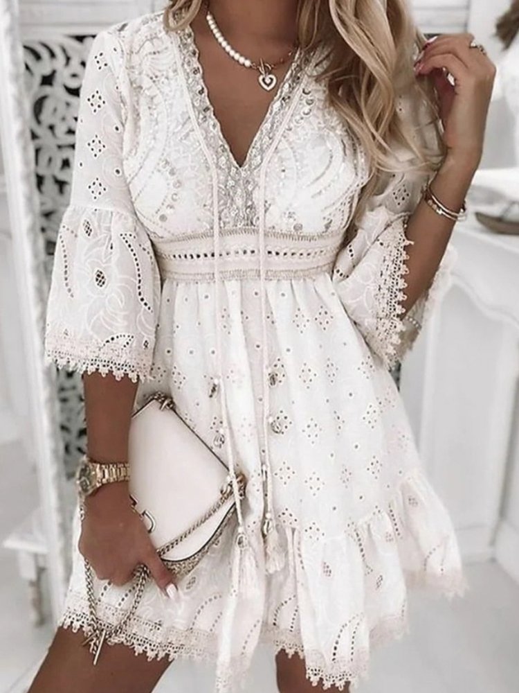 Rahel | Women's Boho Mini Dress-Metro Lane Plaza