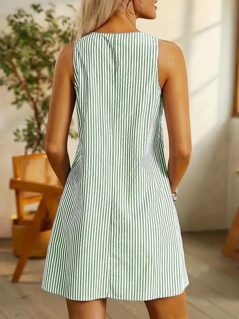 Serafina | Women's Striped Mini Dress-Metro Lane Plaza