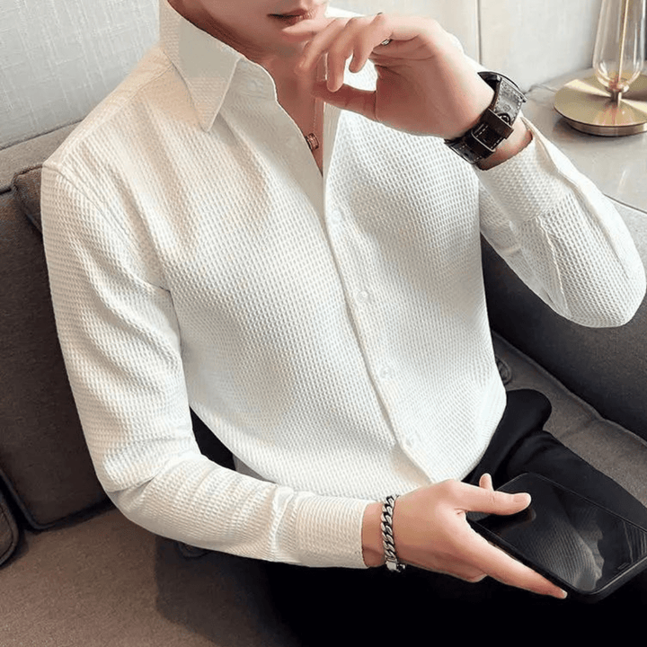Severin | Men's Honeycomb Fit Long Sleeve Shirt-Metro Lane Plaza