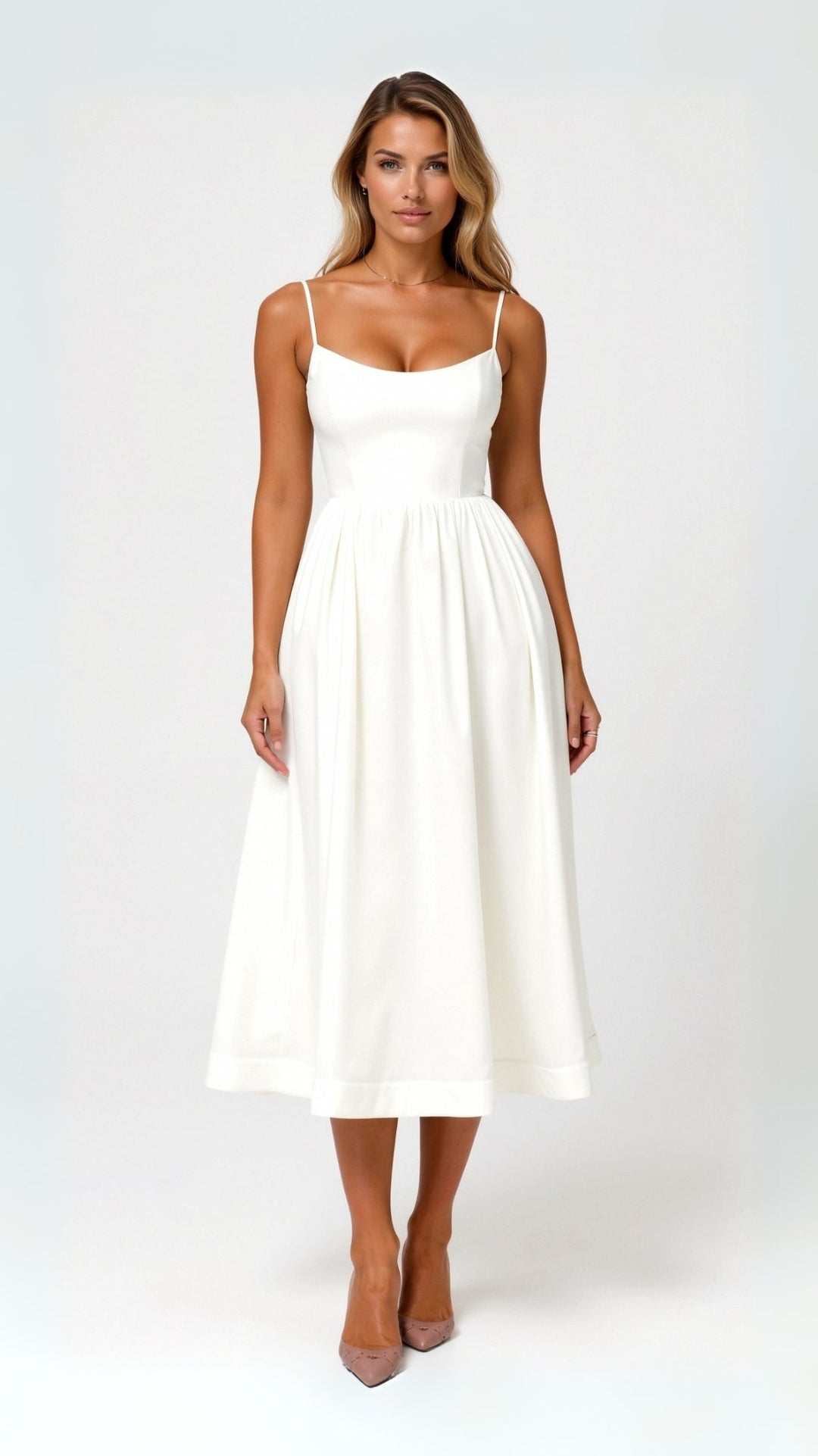 Tamara | Women's Flowing Midi Dress-Metro Lane Plaza