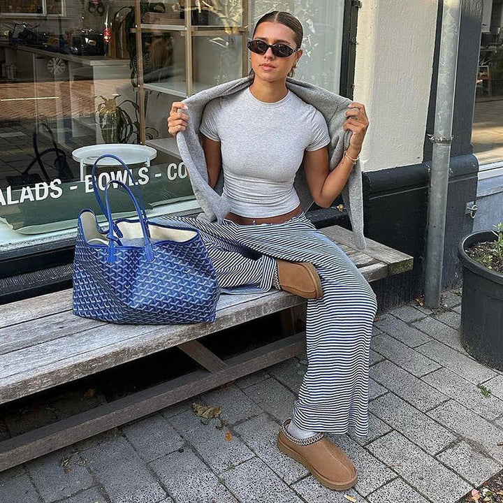 Myrtle | Women's Striped Trousers-Metro Lane Plaza