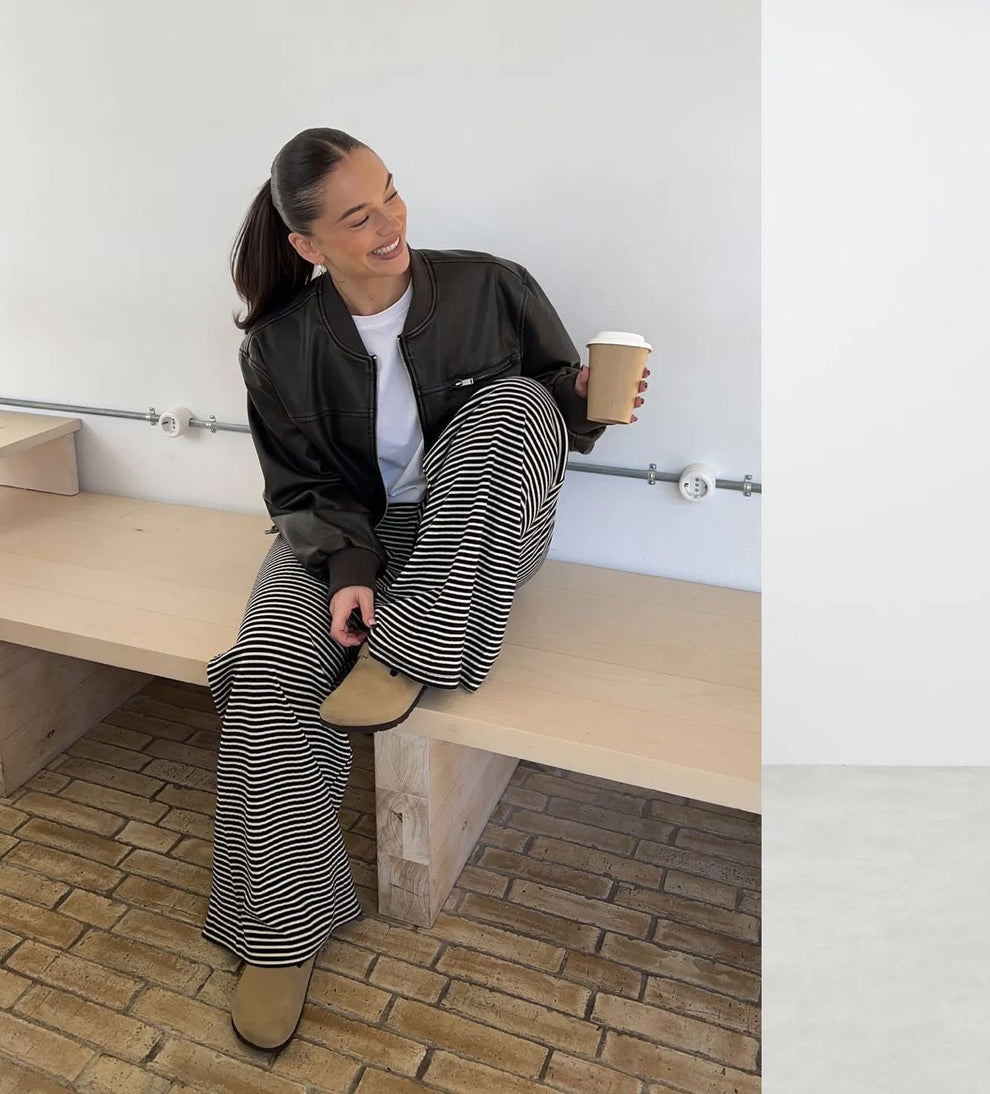Myrtle | Women's Striped Trousers-Metro Lane Plaza