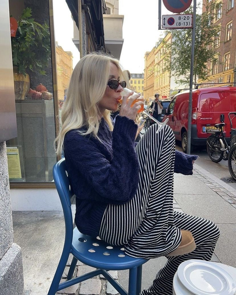Myrtle | Women's Striped Trousers-Metro Lane Plaza
