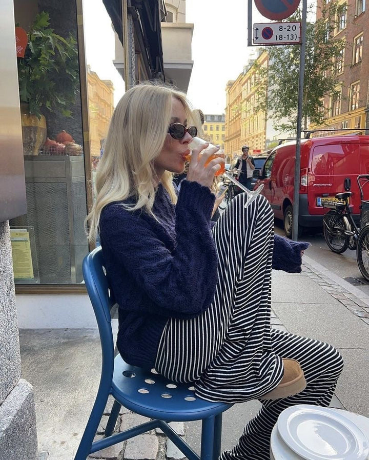 Myrtle | Women's Striped Trousers-Metro Lane Plaza
