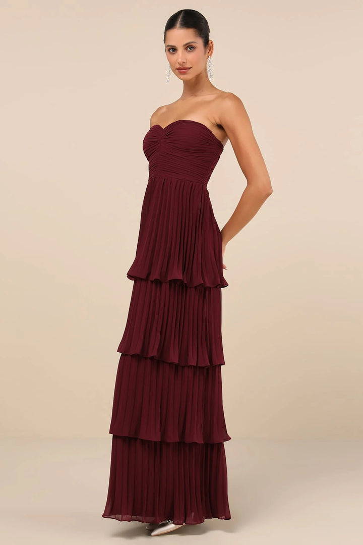 Nadia | Women's Strapless A-Line Maxi Dress for Elegant Occasions-Metro Lane Plaza