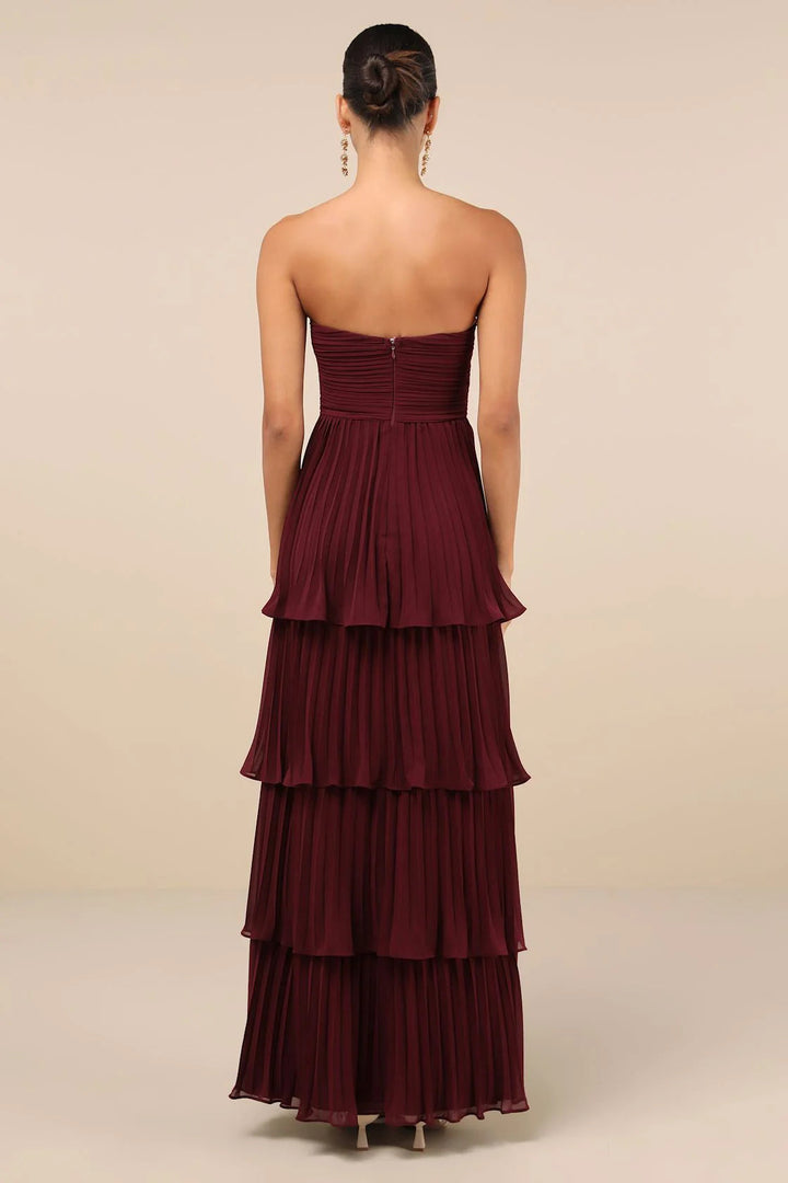 Nadia | Women's Strapless A-Line Maxi Dress for Elegant Occasions-Metro Lane Plaza
