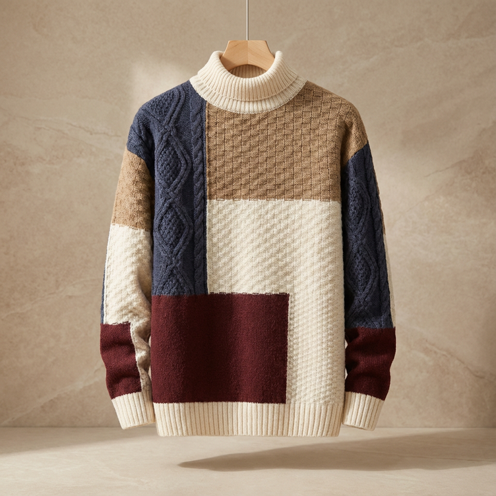 Men's Panel Knit Sweater