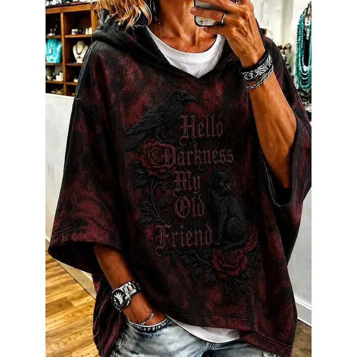 Felpa con cappuccio grafica da donna per Halloween, felpa con cappuccio autunnale e confortevole