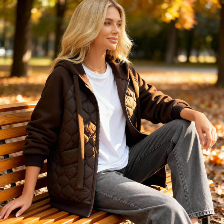 Knusse gewatteerde hoodiejas voor dames voor ultieme stijl en comfort