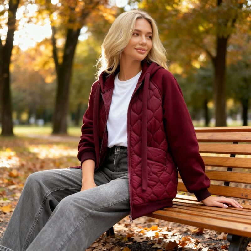 Knusse gewatteerde hoodiejas voor dames voor ultieme stijl en comfort