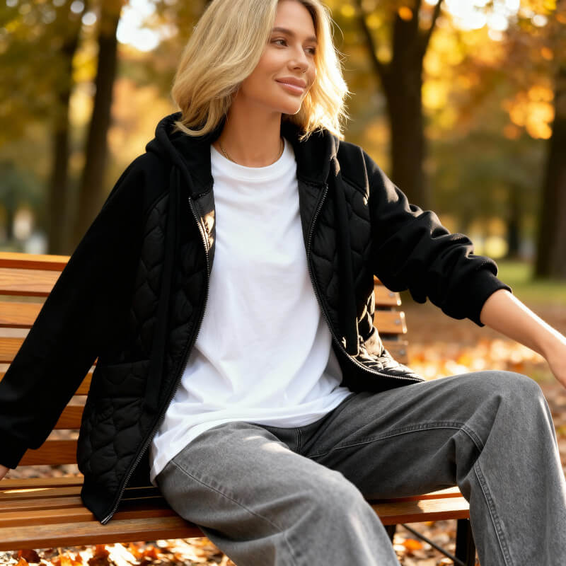 Knusse gewatteerde hoodiejas voor dames voor ultieme stijl en comfort