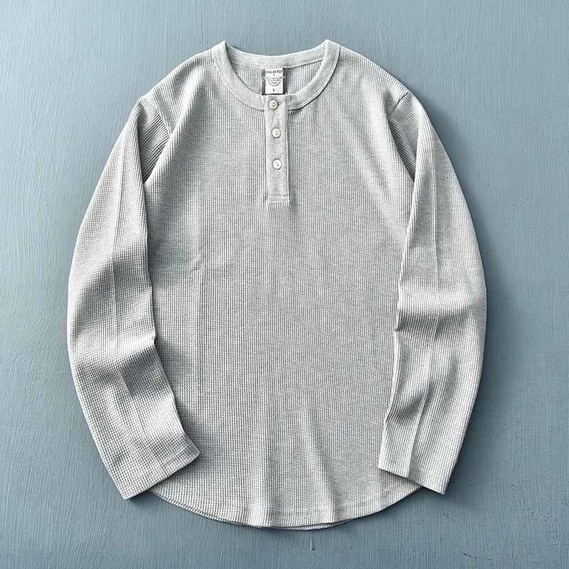 Nathan | Men's Long Sleeve Casual Henley Top