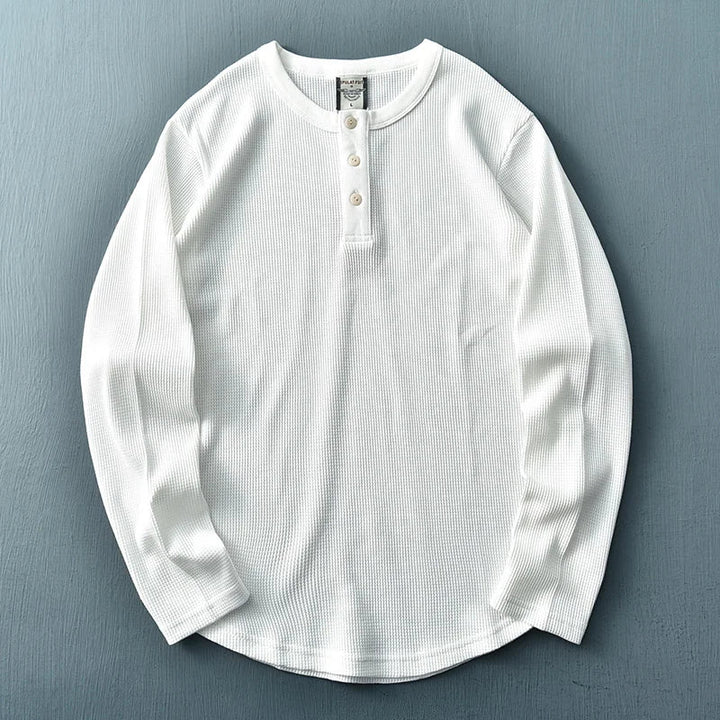 Nathan | Men's Long Sleeve Casual Henley Top