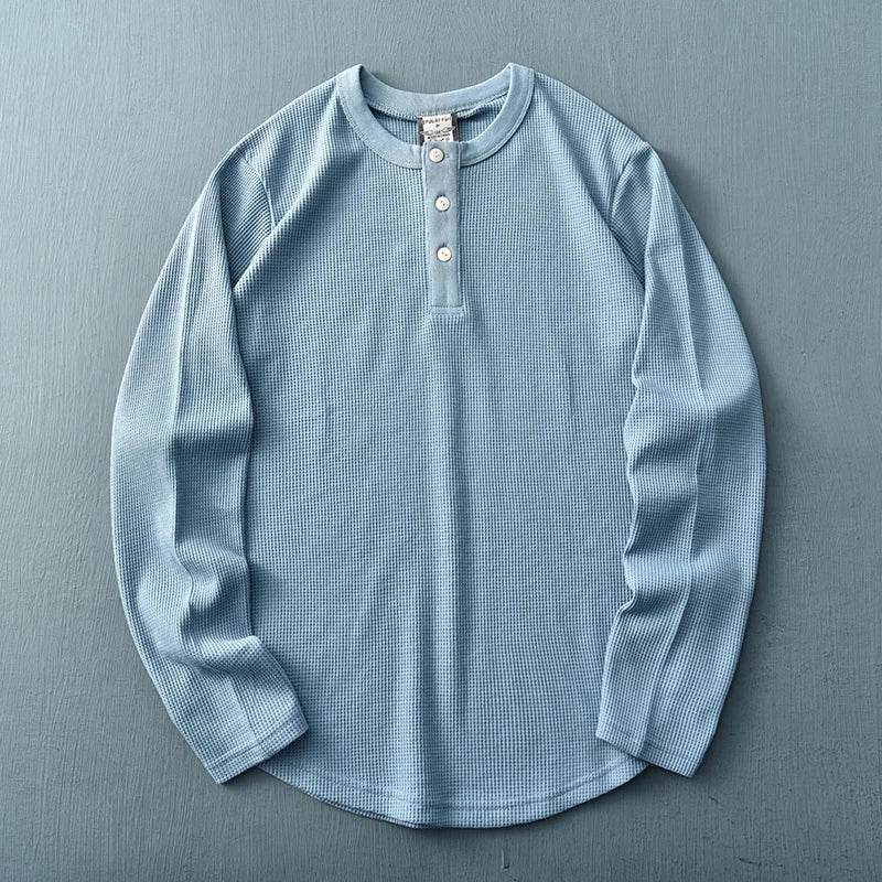 Nathan | Men's Long Sleeve Casual Henley Top