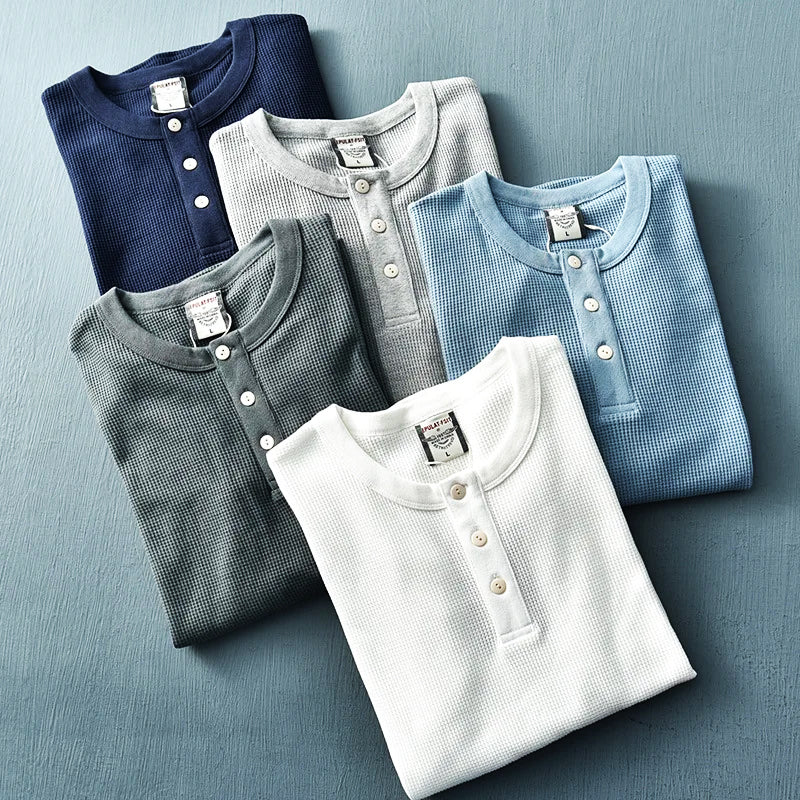 Nathan | Men's Long Sleeve Casual Henley Top