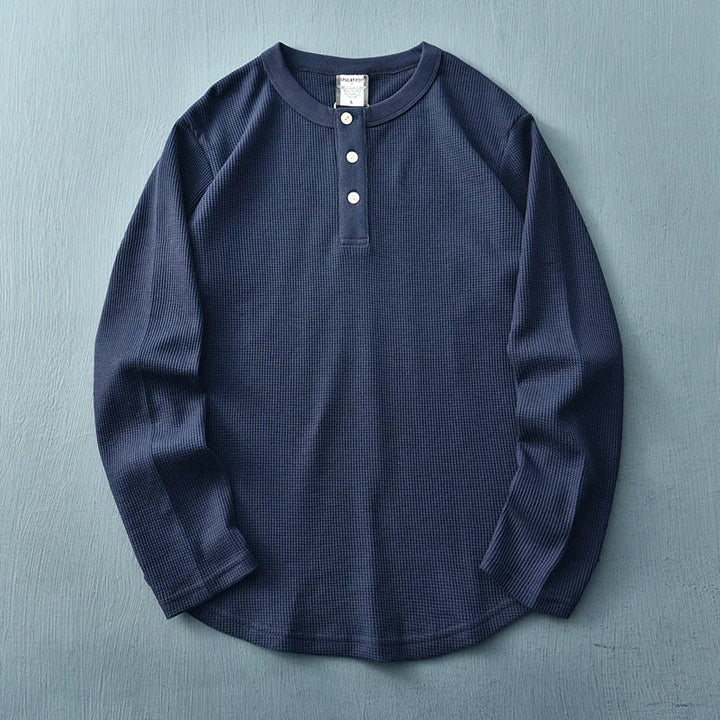 Nathan | Men's Long Sleeve Casual Henley Top