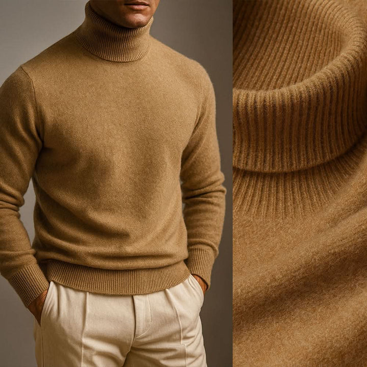 Klassischer Herren-Strickpullover mit Rollkragen