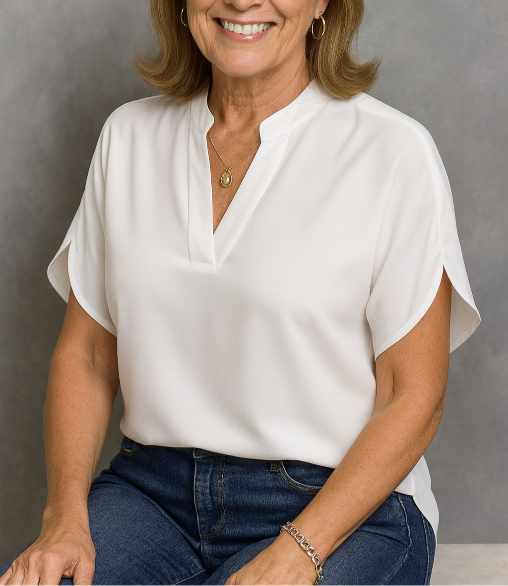 Hailey | Women's Lightweight V-Neck Top-Metro Lane Plaza