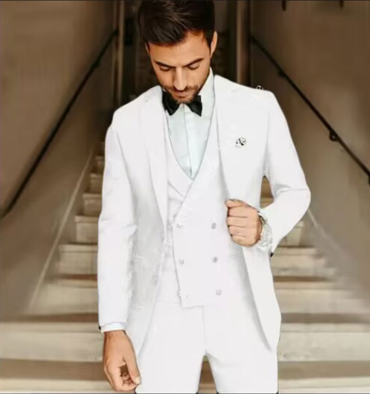 Men's Slim-Fit 3-Piece Suit for Formal Occasions