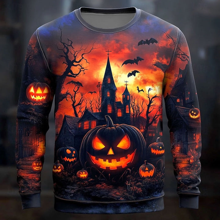Sweat-shirt à col rond avec motif graphique d’Halloween