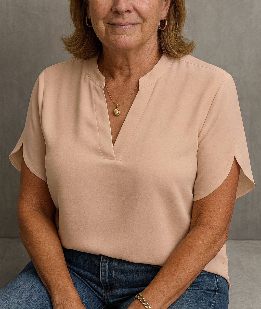 Hailey | Women's Lightweight V-Neck Top-Metro Lane Plaza