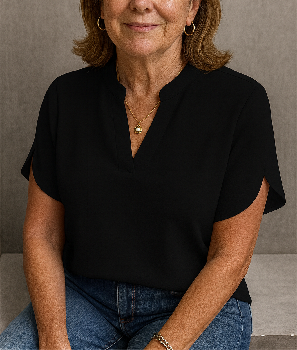 Hailey | Women's Lightweight V-Neck Top-Metro Lane Plaza