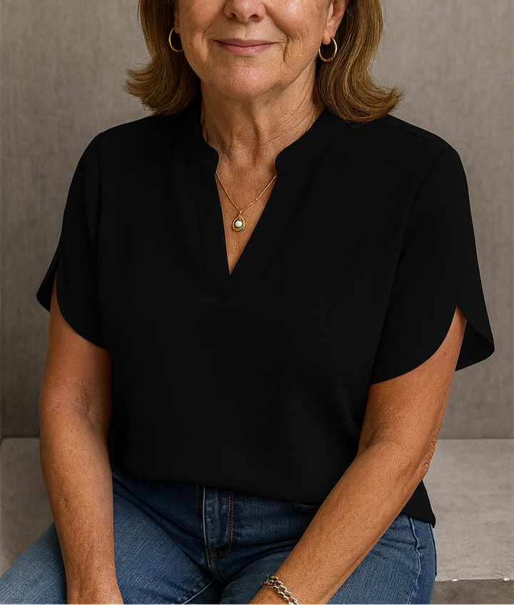 Hailey | Women's Lightweight V-Neck Top-Metro Lane Plaza
