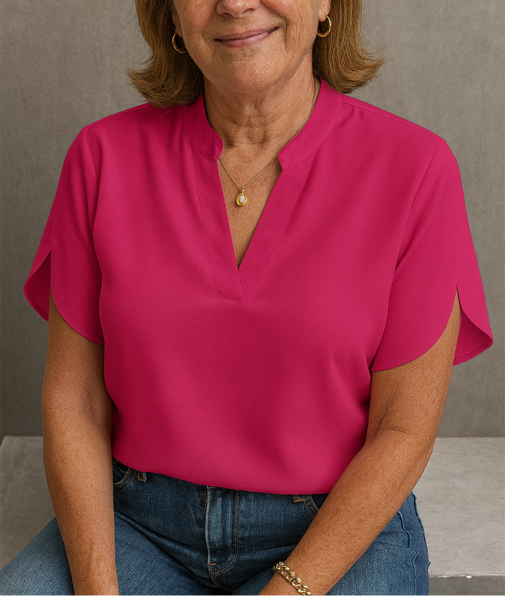 Hailey | Women's Lightweight V-Neck Top-Metro Lane Plaza