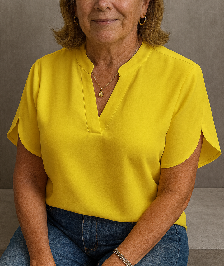 Hailey | Women's Lightweight V-Neck Top-Metro Lane Plaza