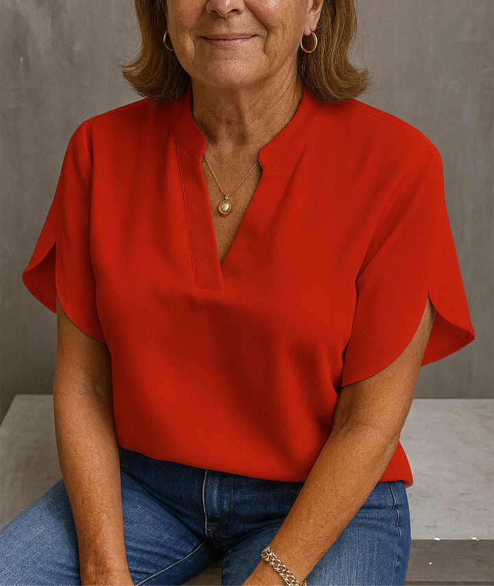 Hailey | Women's Lightweight V-Neck Top-Metro Lane Plaza