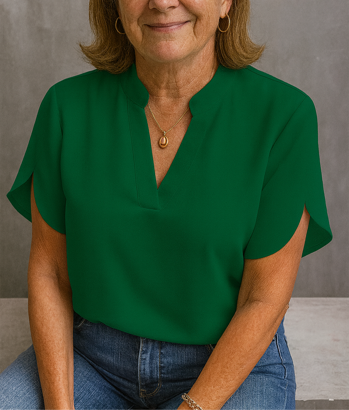 Hailey | Women's Lightweight V-Neck Top-Metro Lane Plaza
