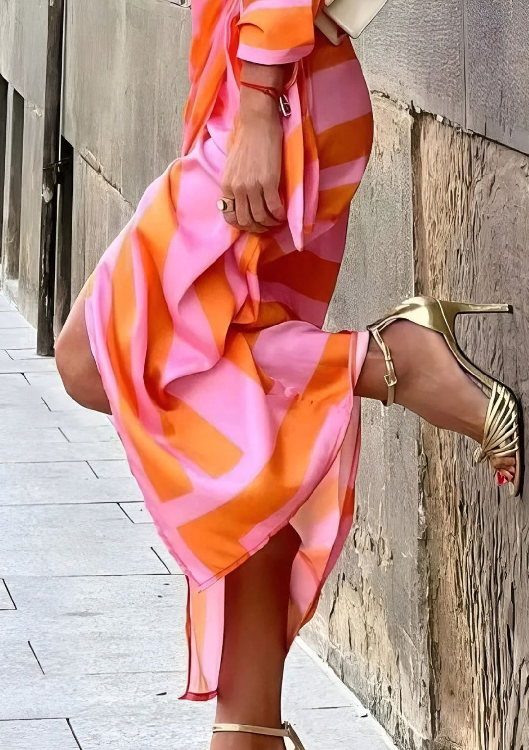 Nia | Women's Long Sleeve Wrap Midi Dress Alternative-Metro Lane Plaza