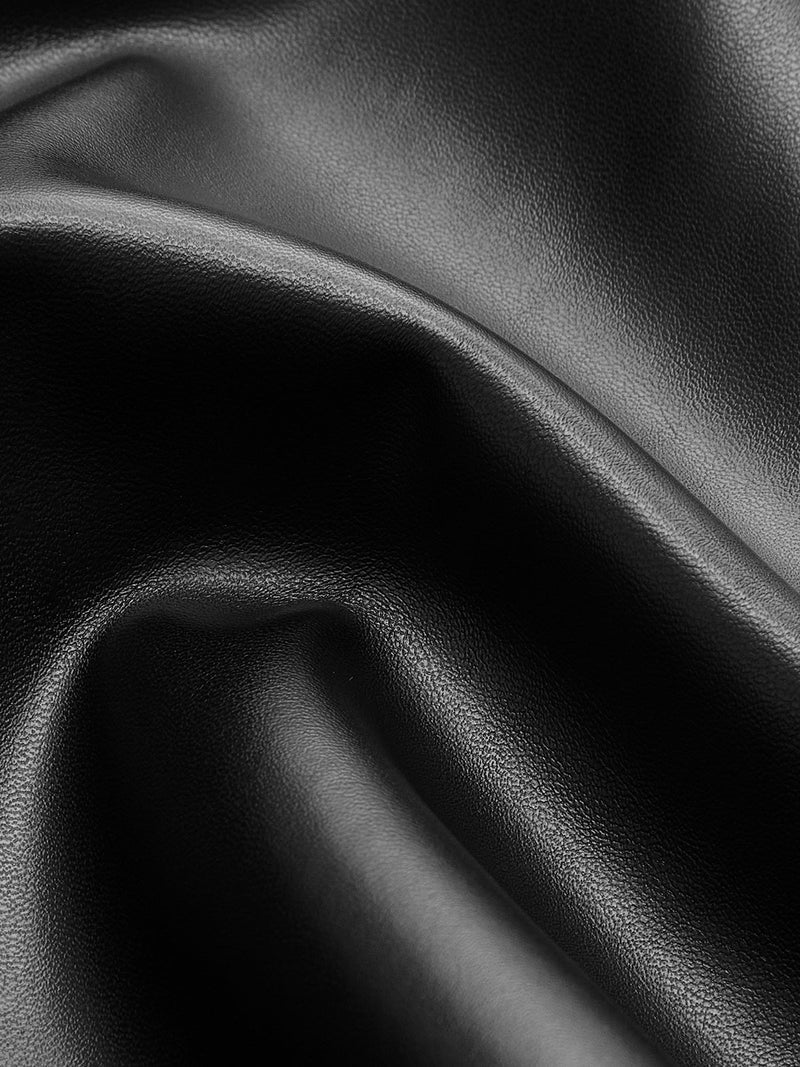 Nikka | Women's Mid-Waist PU Leather Pants with Buttons and Pockets-Metro Lane Plaza
