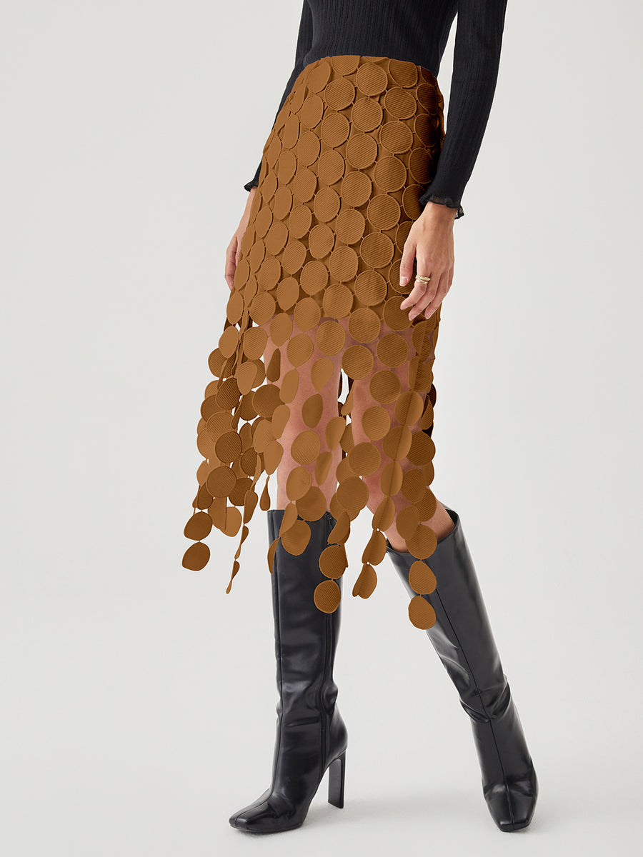 Women's Double Layer Skirt with Circle Design-Metro Lane Plaza