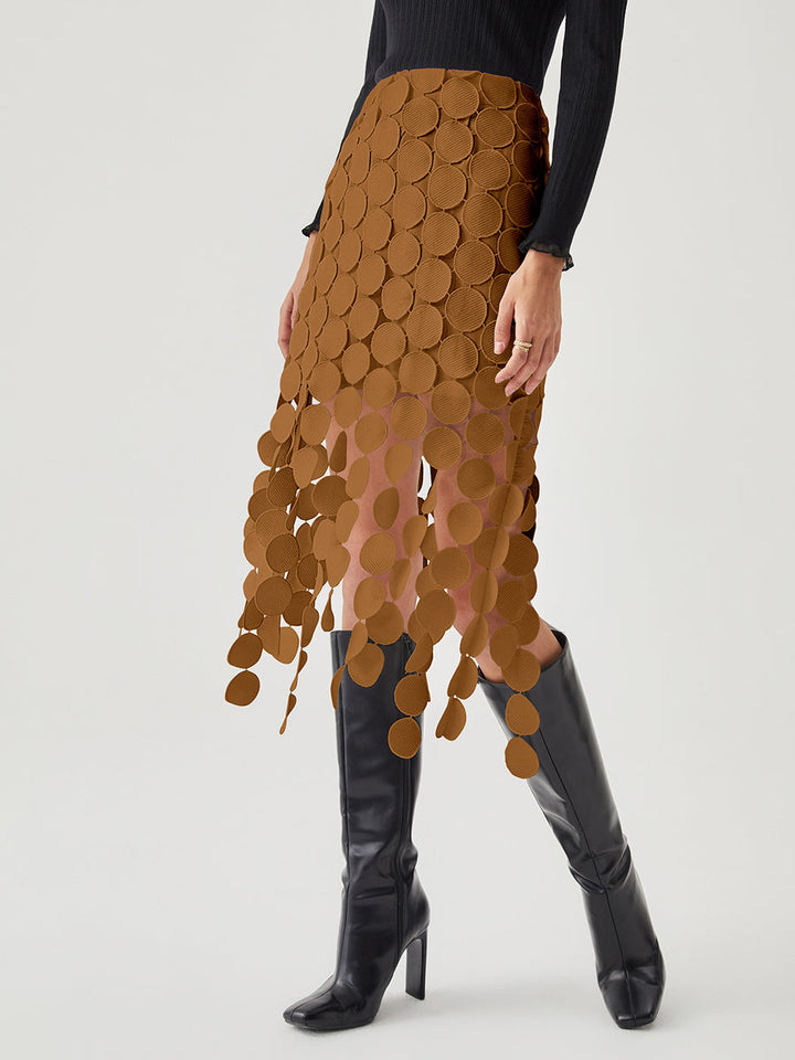 Women's Double Layer Skirt with Circle Design-Metro Lane Plaza