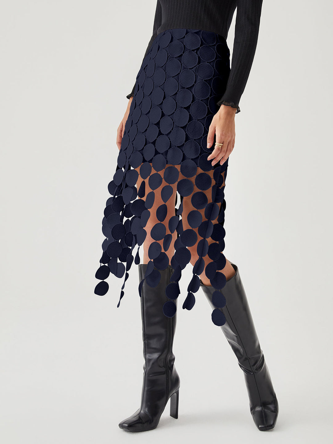 Women's Double Layer Skirt with Circle Design-Metro Lane Plaza
