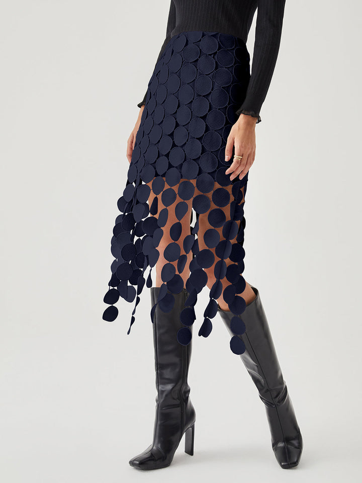 Women's Double Layer Skirt with Circle Design-Metro Lane Plaza