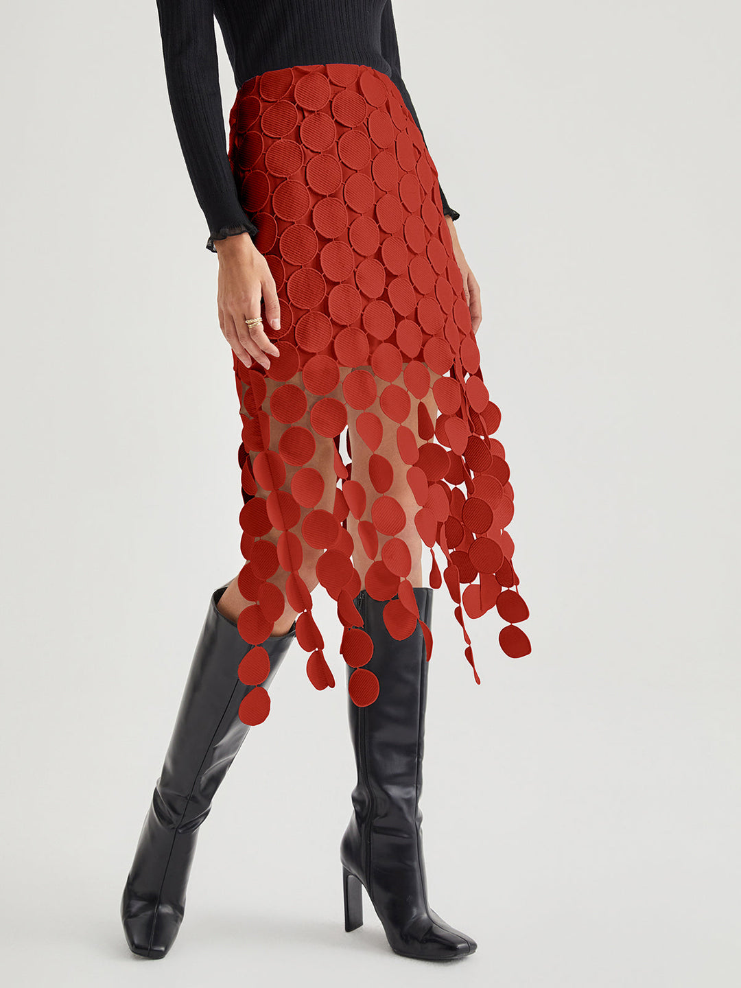 Women's Double Layer Skirt with Circle Design-Metro Lane Plaza