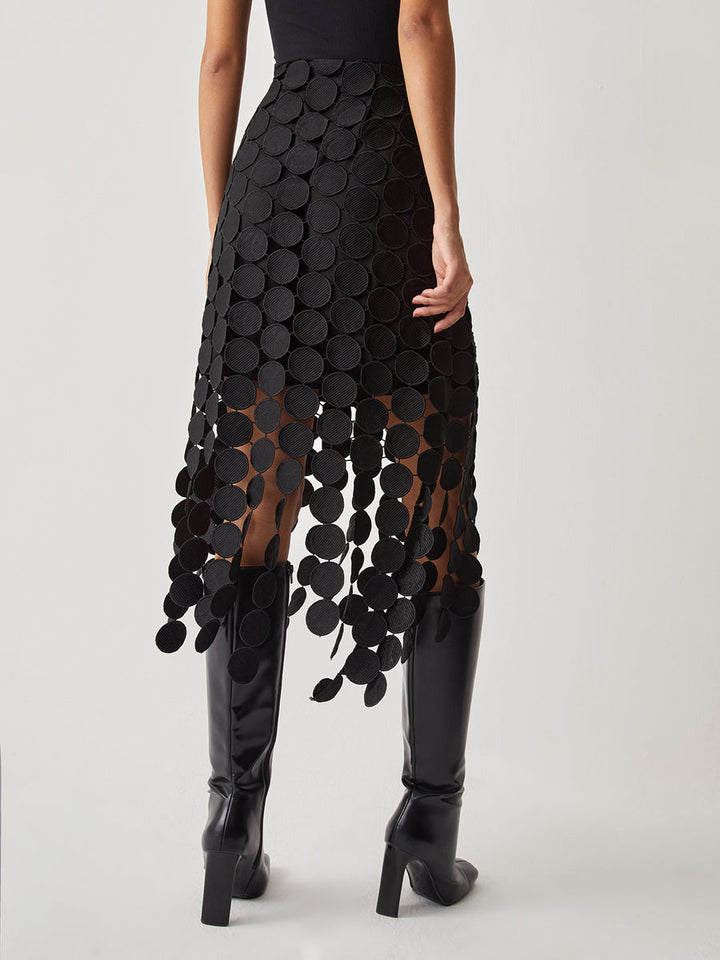 Women's Double Layer Skirt with Circle Design-Metro Lane Plaza