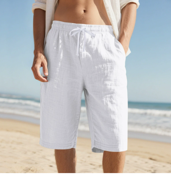 Noel | Men's Knee-Length Drawstring Shorts-Metro Lane Plaza