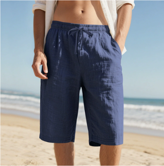 Noel | Men's Knee-Length Drawstring Shorts-Metro Lane Plaza