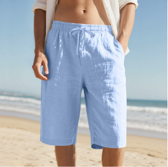 Noel | Men's Knee-Length Drawstring Shorts-Metro Lane Plaza