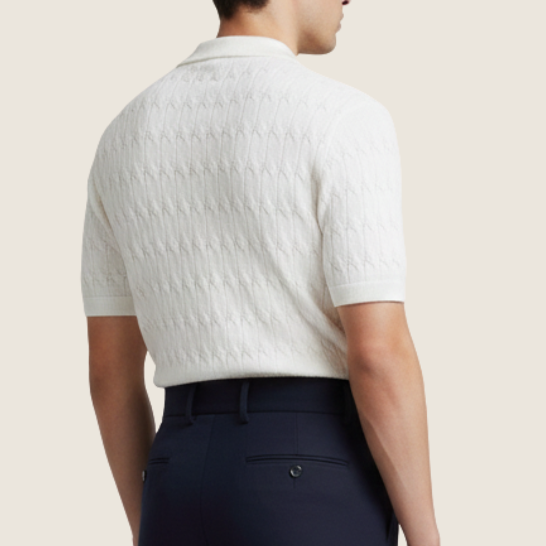 Noel | Men's Textured Short Sleeve Polo Top