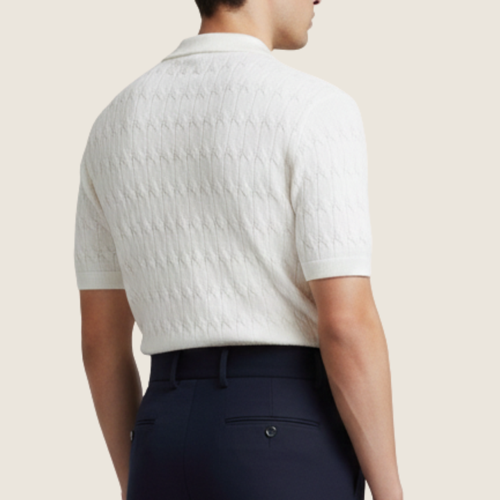 Noel | Men's Textured Short Sleeve Polo Top