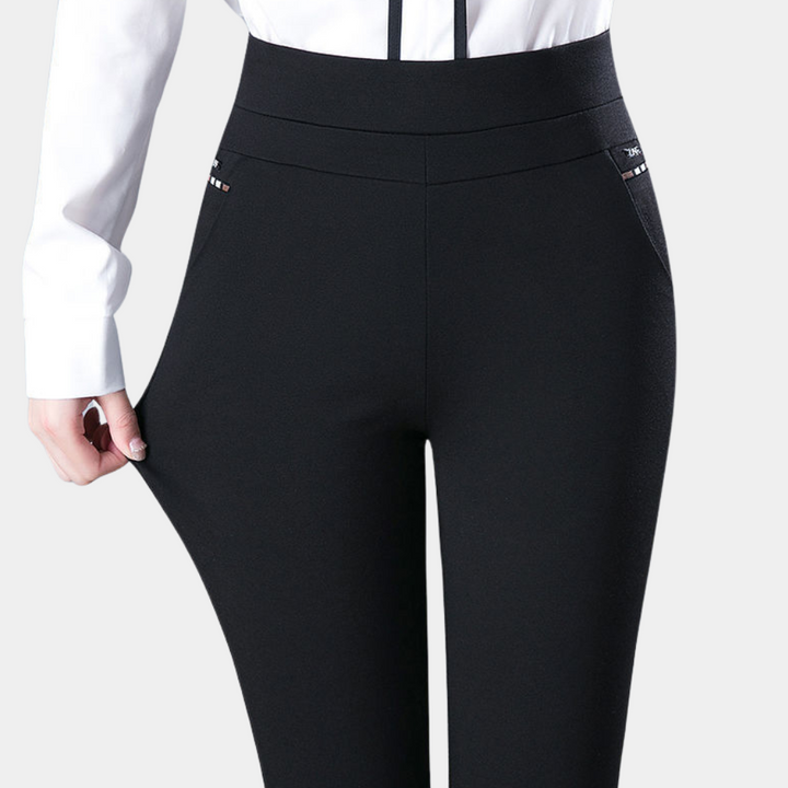 Nola | Women's High Waist Stretch Pants-Metro Lane Plaza