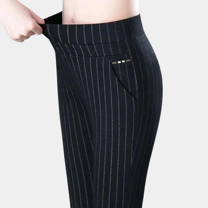 Nola | Women's High Waist Stretch Pants-Metro Lane Plaza